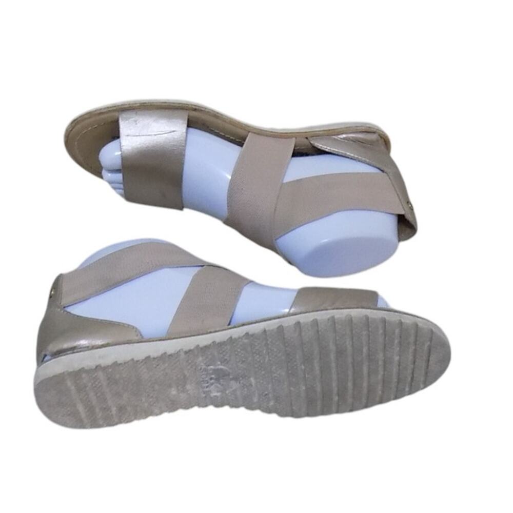 Sorel Sandal Women 6 Gold Ella‎ III Metallic Leather Summer Outdoor NL3202-204 - Picture 4 of 9